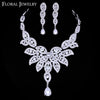 Crystal White K Plated Necklace Earrings Bridal Jewelry Sets
