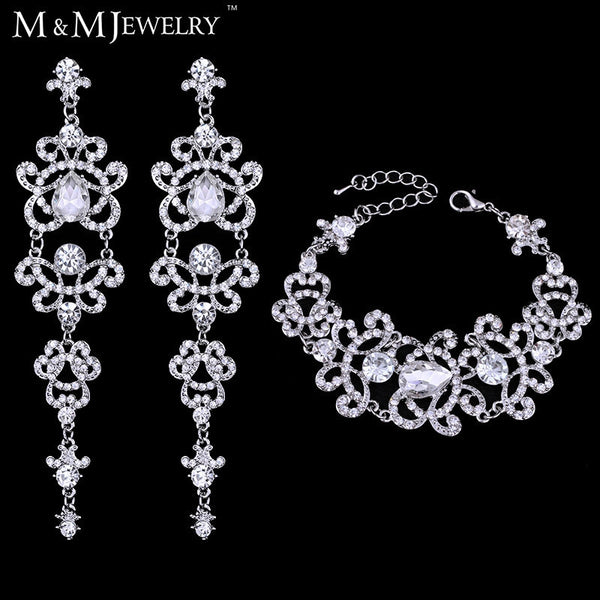 Austrian Crystal Bracelet Earrings Charming Jewelry Sets