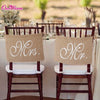 Khaki Mr. & Mrs. Burlap Chair Banner Set Chair Wedding Decoration