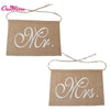 Khaki Mr. & Mrs. Burlap Chair Banner Set Chair Wedding Decoration