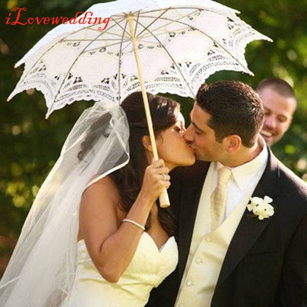 Fashion Bridal White Lace Umbrella Wedding Decoration